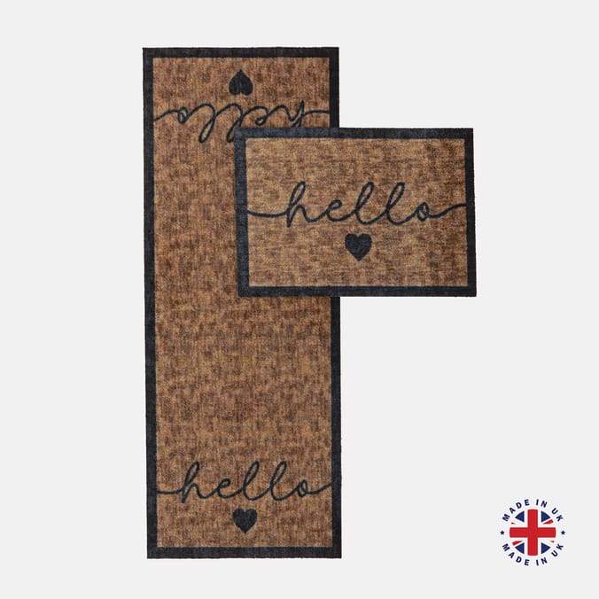 Hello Beige Door Mat 40x60