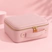 Pink Portable Cosmetic Case with LED Mirror
