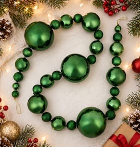 Festive Feeling Bauble Christmas Garland - Green