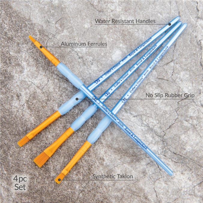 Royal Langnickel Crafter's Choice Golden Talon Shader Brush Set 4 Piece RCC202