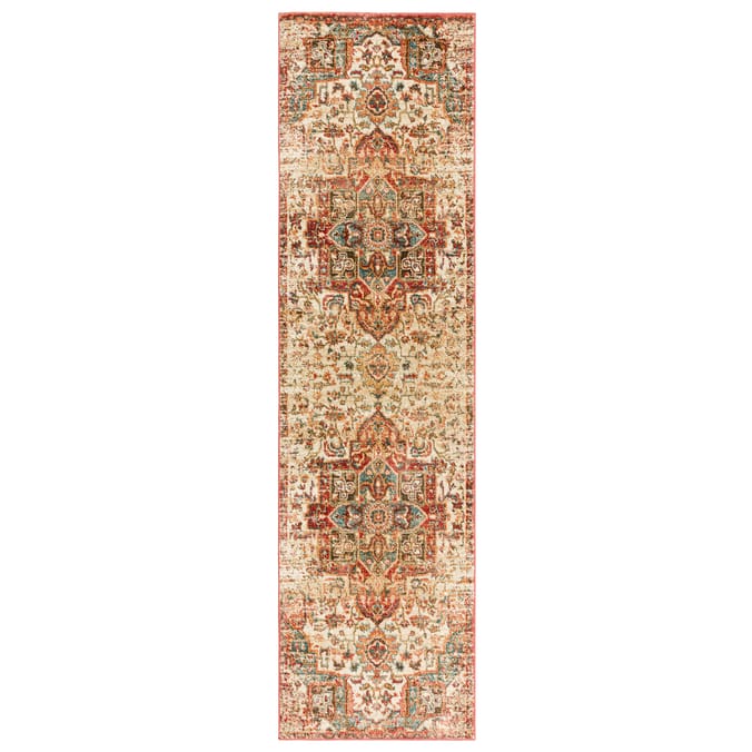 Asiatic Raja Medallion Runner RA08 - Red/Multi