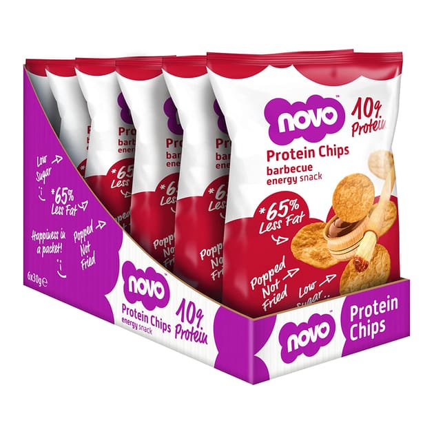 Novo Nutrition Protein Chips Energy Snacks 6 Pack Barbecue Home