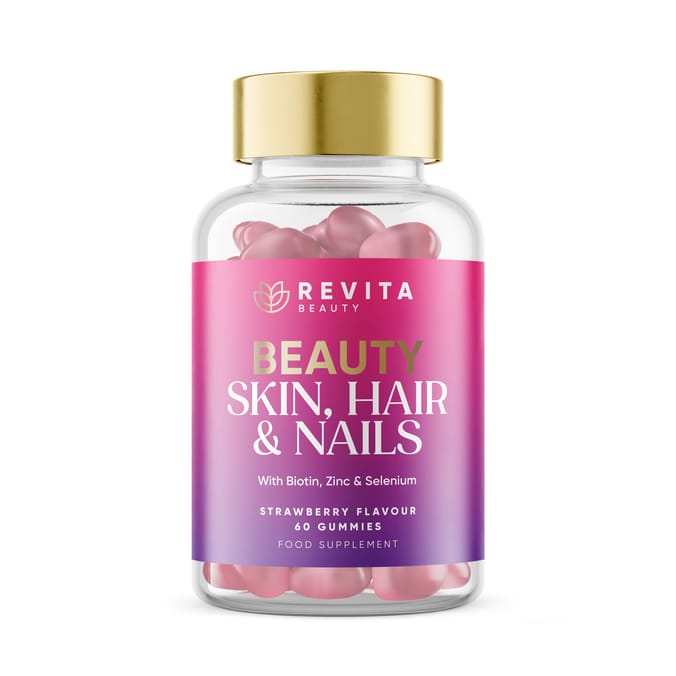 Revita Beauty, Beauty Skin, Hair & Nails With Biotin, Zinc & Selenium 60 Gummies - Strawberry Flavour