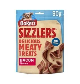 Bakers Sizzlers Bacon Flavour Dog Treats 6 x 90g 