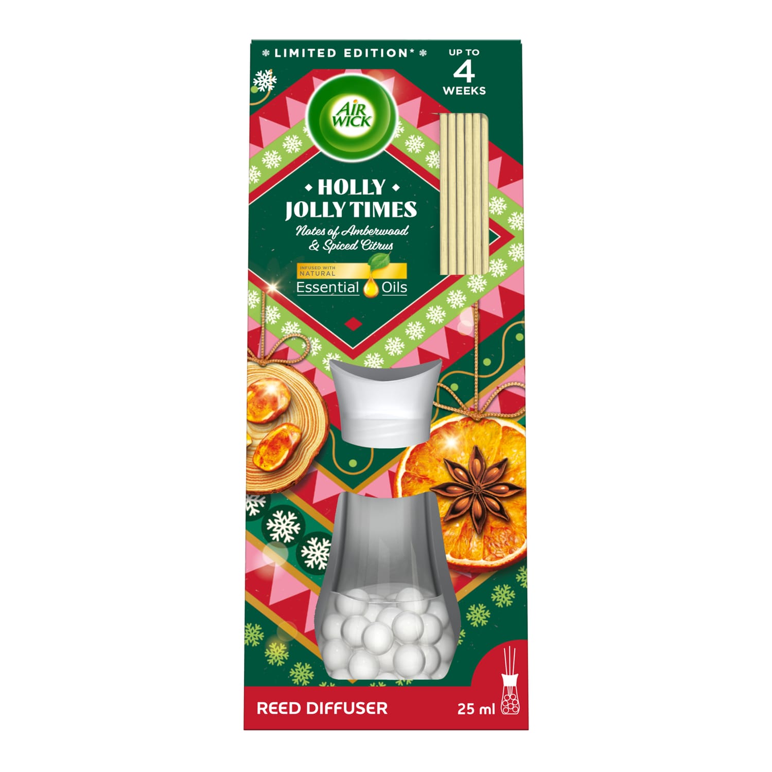 Air Wick Holly Jolly Times Essential Oils Reeds Diffuser 25ml | Home ...