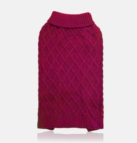 My Pets Cable Knit Jumper Pink - L