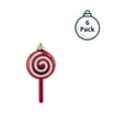 Sleigh Bells Christmas Tree Decoration 6 Pack - Lollipop