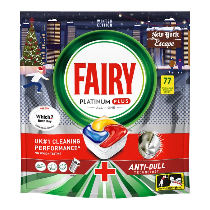 Fairy Platinum Plus All In One Dishwasher Tablets 77 Tablets - New York Escape