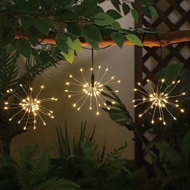 Firefly 3 Hanging Starburst Solar Lights Home Bargains
