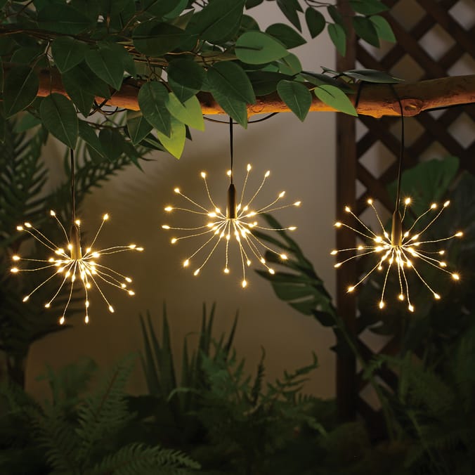 Firefly 3 Hanging Starburst Solar Lights Home Bargains