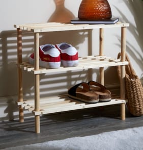 Home Solutions 3 Tier Wooden Shoe Rack
