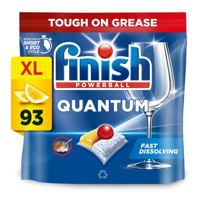 Finish Quantum All In One Dishwasher Tablets 93w - Lemon