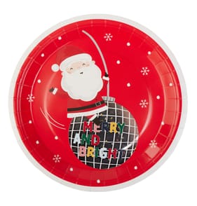 Sleigh Bells Santa Paper Plates 10 Pack