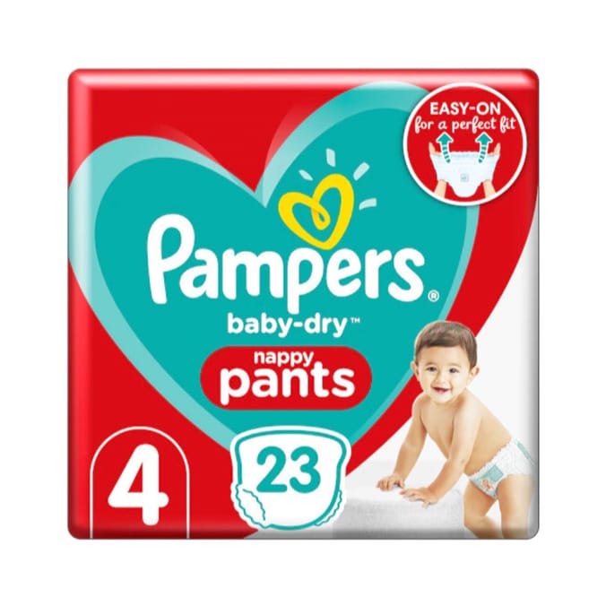 Pampers Baby-Dry Nappy Pants 23'S Size 4