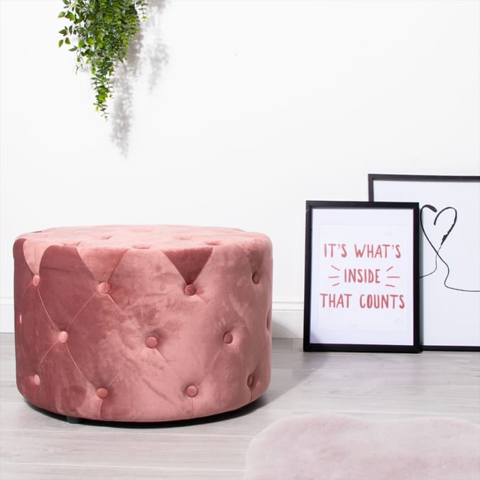 Home Collections Large Button Footstool Home Bargains