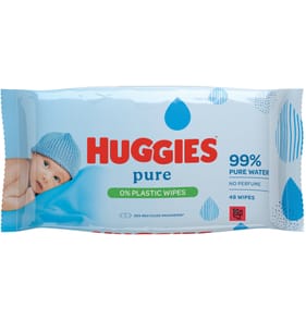 Huggies Pure 0% Plastic Baby Wipes 48's