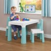Liberty House Toys Kids Height Adjustable Table and Two Chairs Set - White & Green