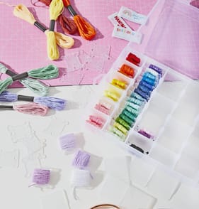 Hand Made With Love Embroidery Threads With Storage Box