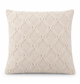 Festive Feeling Chenille Knit Cushion 55cm - Cream 