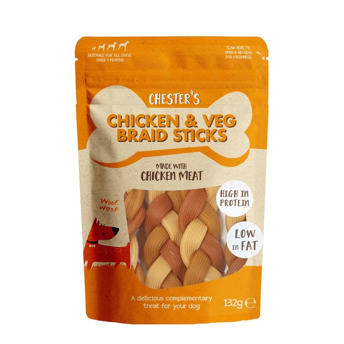 Chester's Braid Sticks 132g - Chicken & Veg