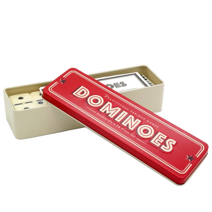 Retro Traditional Dominoes In Tin