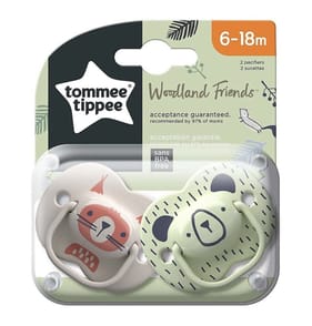 Tommee Tippee Woodland Friends Orthodontic Silicone Soothers 6-18m