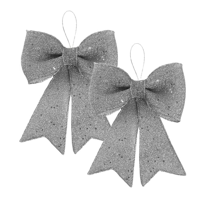 Festive Feeling Gem Bow 2 Pack - Silver