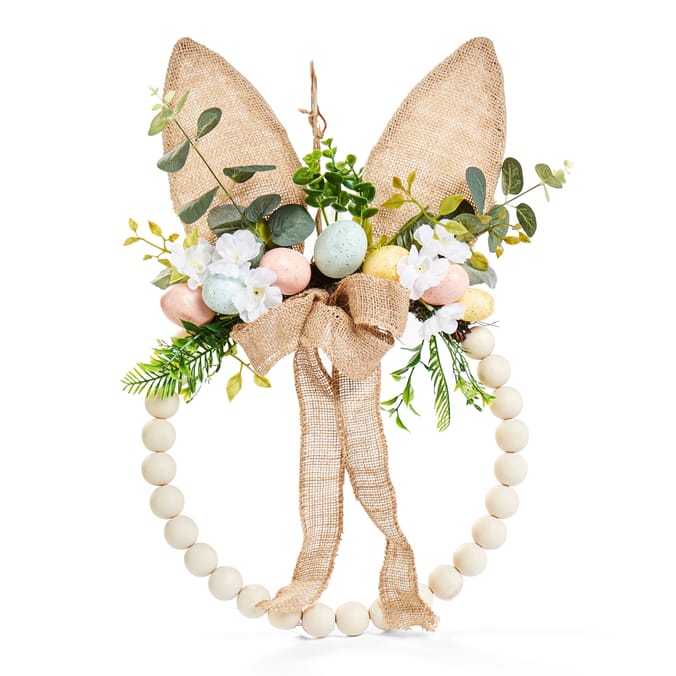 Spring Time Beaded Bunny Wreath 