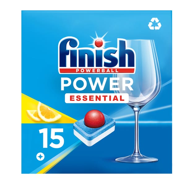 Finish Power Essential Dishwasher Tablets Lemon 15 Tabs Home Bargains