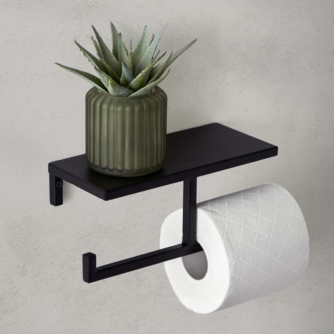 Home Collections Wall Mounted Toilet Roll Holder & Shelf