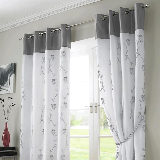 Alan Symonds Tahlia Lined Embroidered Ring Top Curtains