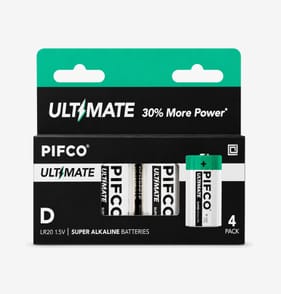 Pifco D Ultimate Super Alkaline Batteries 4 Pack