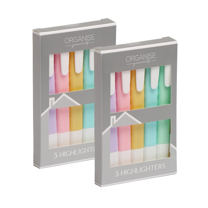 Organise Yourself 5 Highlighters x2