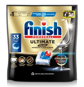 Finish Ultimate Plus Intensive Clean & Shine Dishwasher Tablets Regular - 33 Tabs