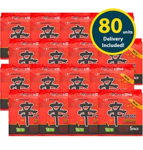 Nongshim Shin Ramyun Noodle Soup Gourmet Spicy 5 Pack x16 (Delivery Included)