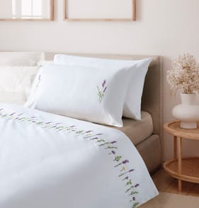 The Lifestyle Edit Tranquility Embroidery Duvet Set