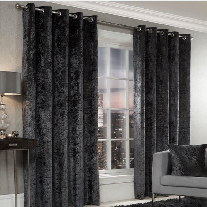Lined Velour Curtains - Wine