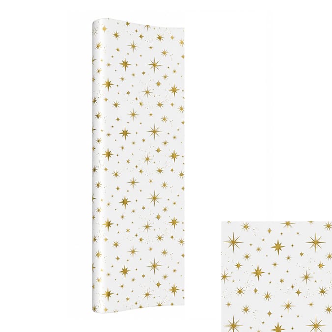 Festive Feeling Luxury 4M Wrapping Paper - Gold Stars