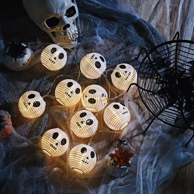 Haunted House Halloween 10 LED Lantern Lights - Skeleton