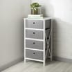 Folding Grey & White 4 Drawer Storage