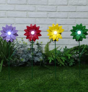 Firefly Metal Flower Stake Solar Light