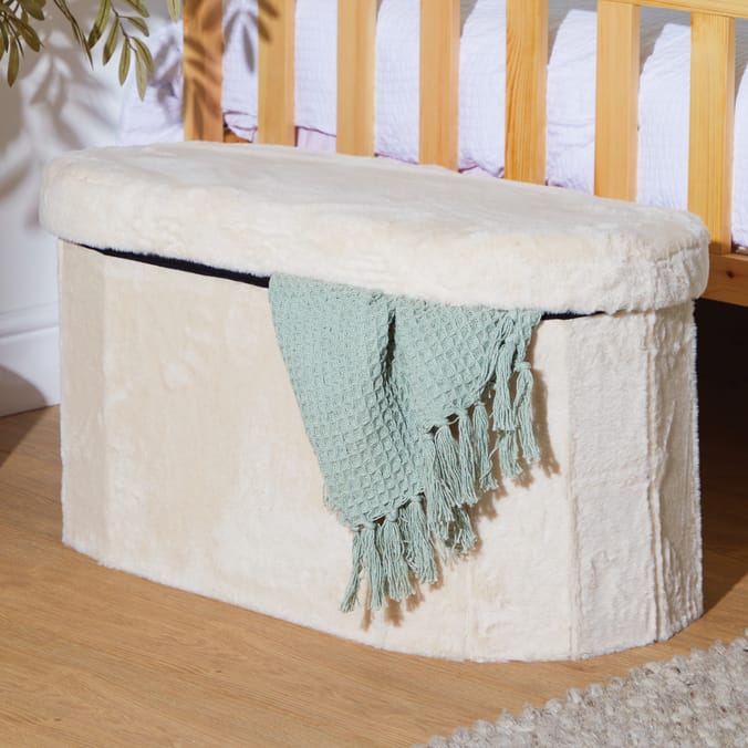 Home Collections Large Faux Fur Ottoman Bench 