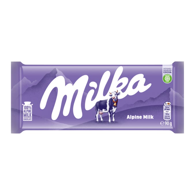 Milka Alpine Milk Chocolate Bar 90g