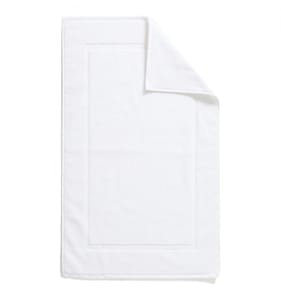 Bathroom 100% Cotton Terry Bath Mat - White