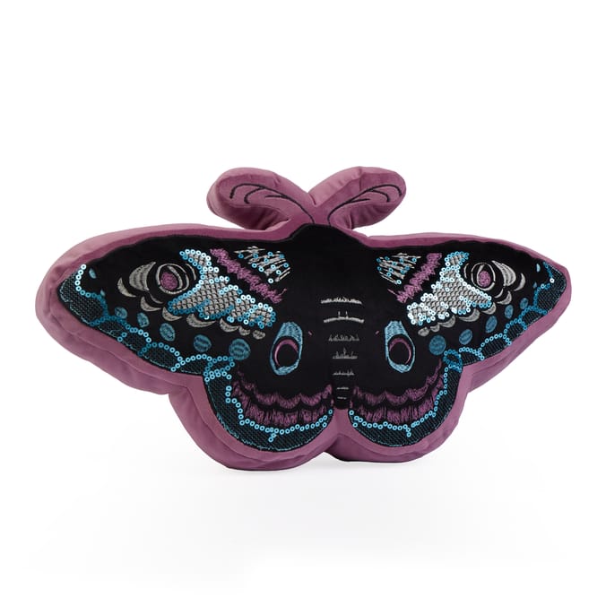 Mystic Midnight Moth Cushion