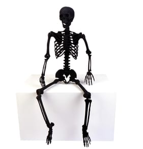 Hallow Scream Black Flocked Skeleton
