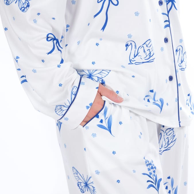Originals Ladies Blue Swan & Bow Pyjamas