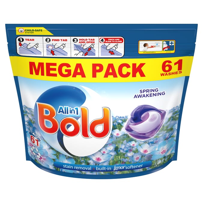 Bold All-in-1 Pods Washing Capsules Spring Awakening 61 Washes