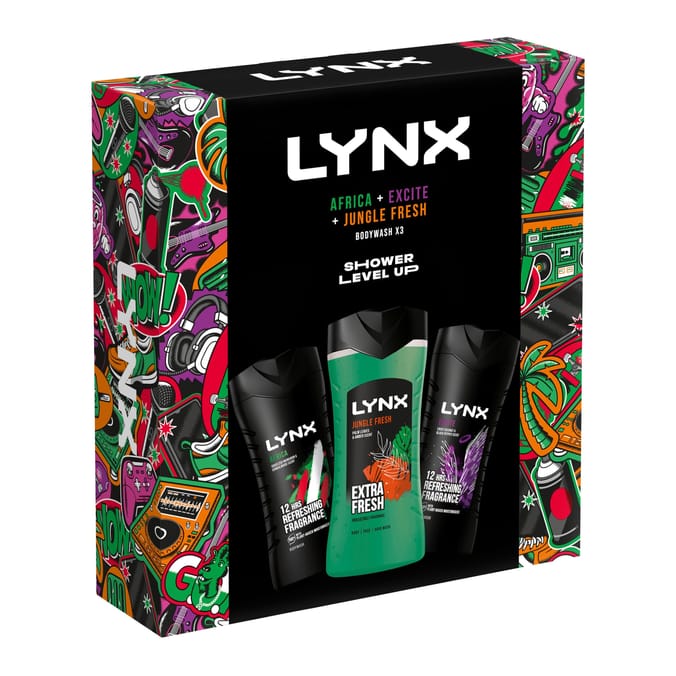 Lynx Body Wash Trio Gift Set - Shower Level Up Africa/Excite/Jungle Fresh