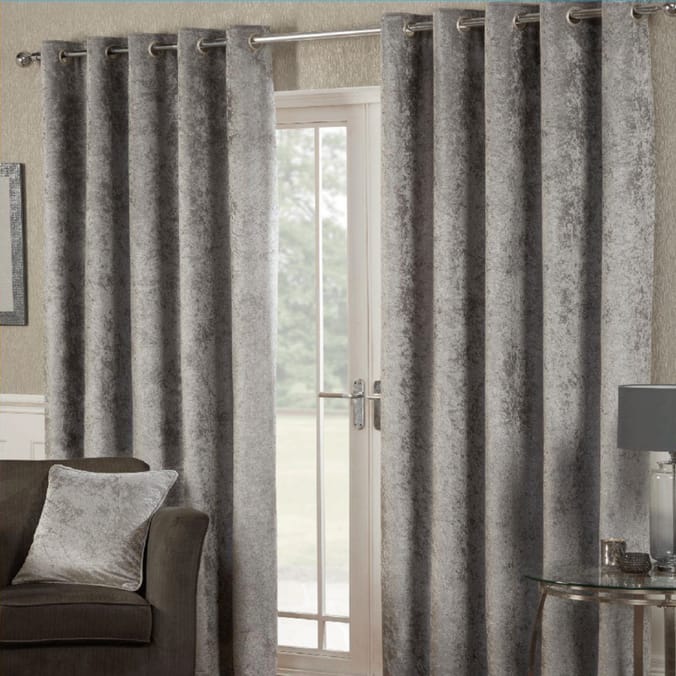 Verona Velvet Ready Made Lined Ochre Eyelet Curtains